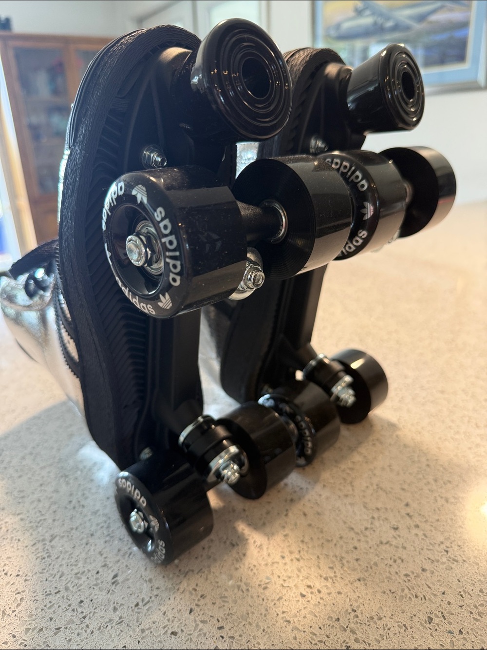 adidas Silver and Black Roller Skate Sneakers - Picture 9 of 11